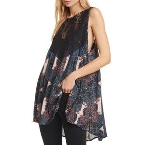 Free People Count Me In Trapeze Tank Top Black Size XS